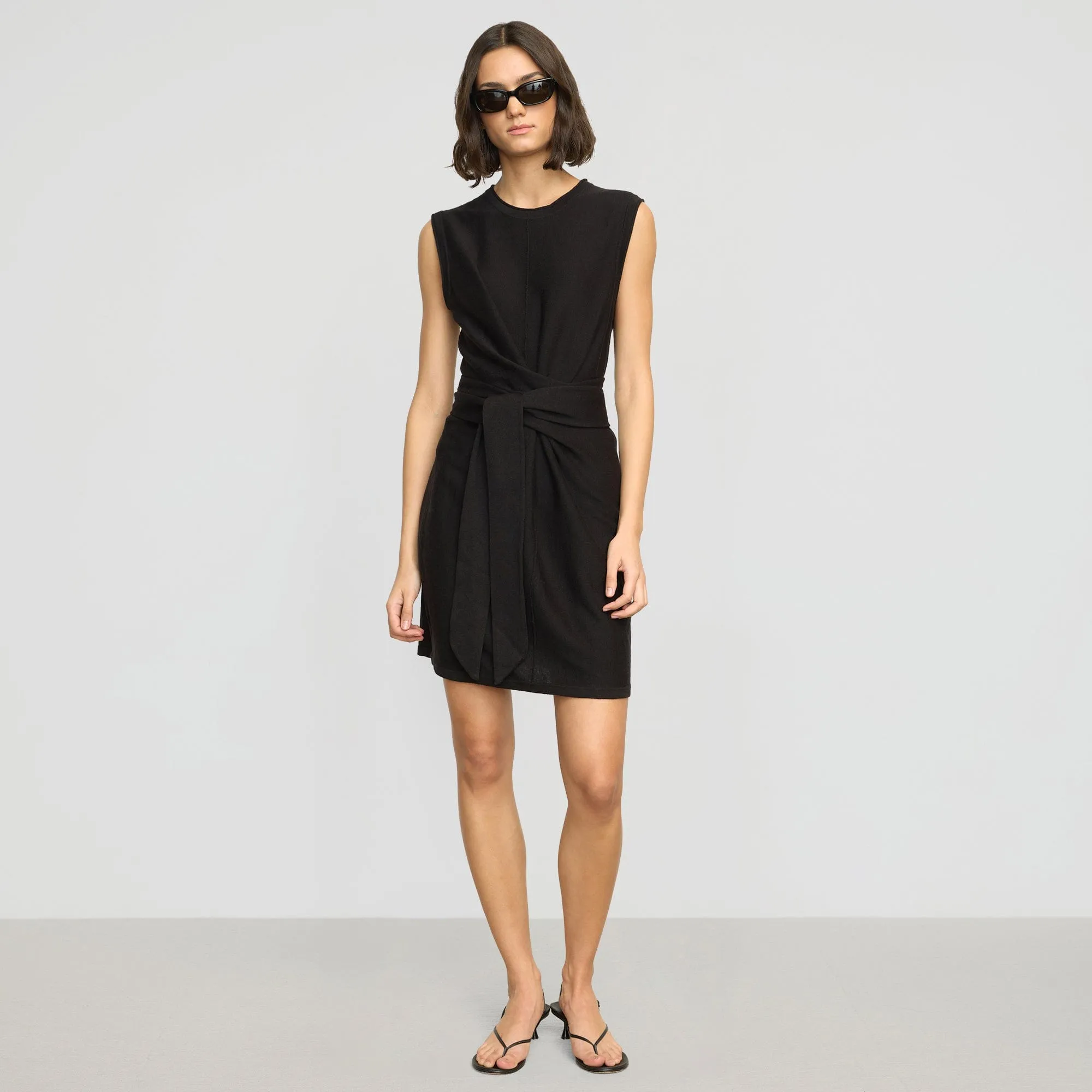 Rini Linen-Cotton Tie-Front Mini Dress