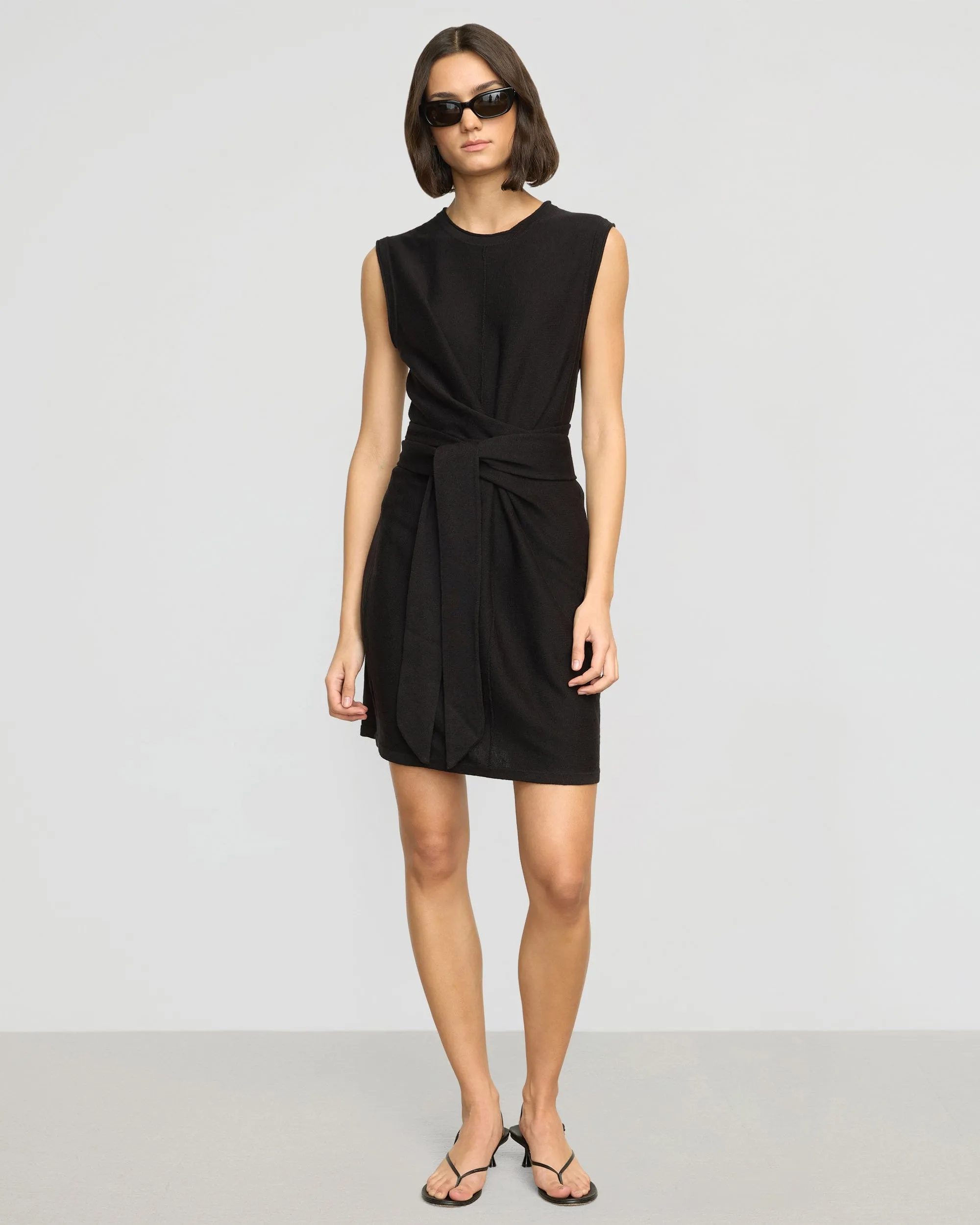 Rini Linen-Cotton Tie-Front Mini Dress