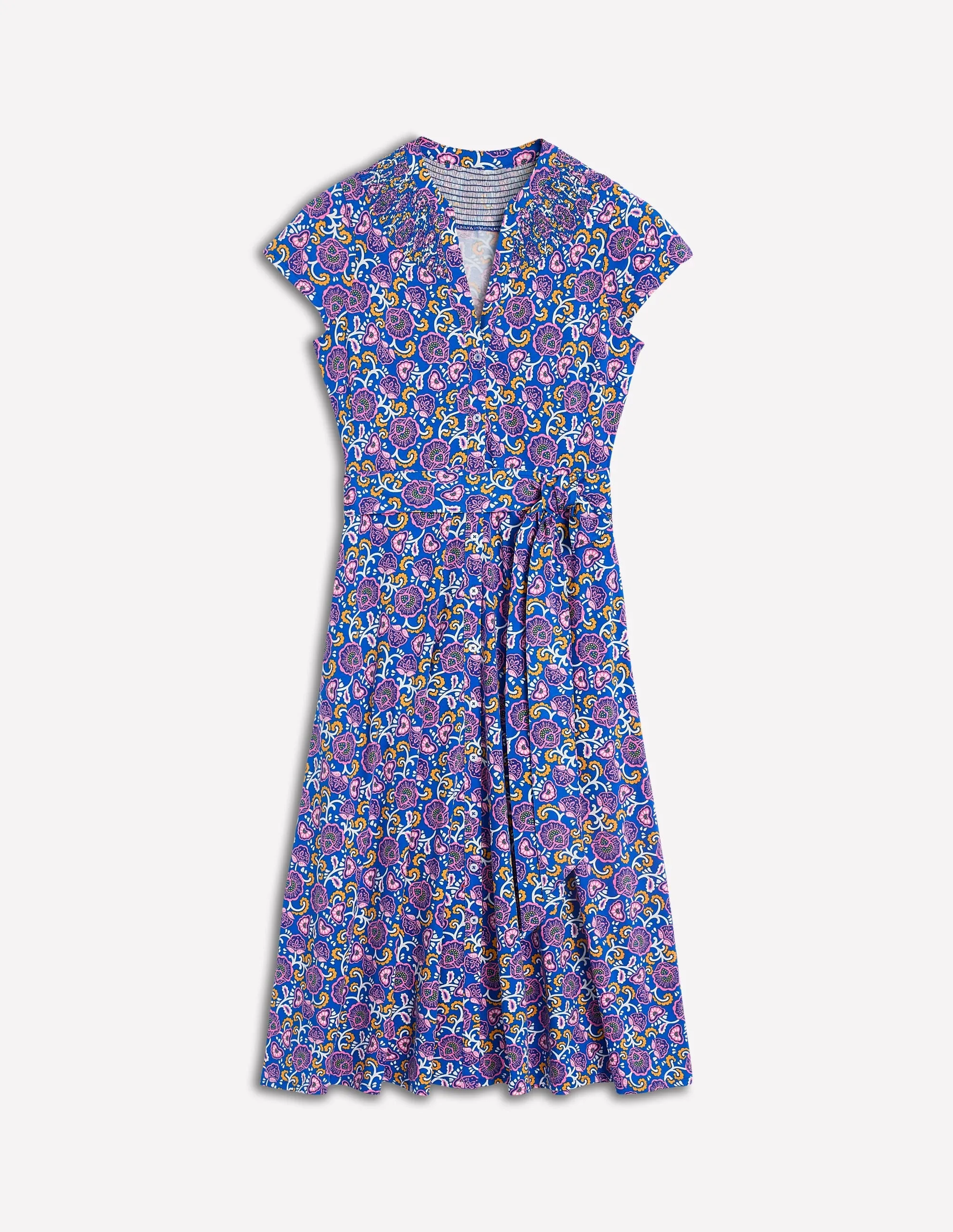 Sara Jersey Shirt Dress-Gallery Blue. Garden Vine