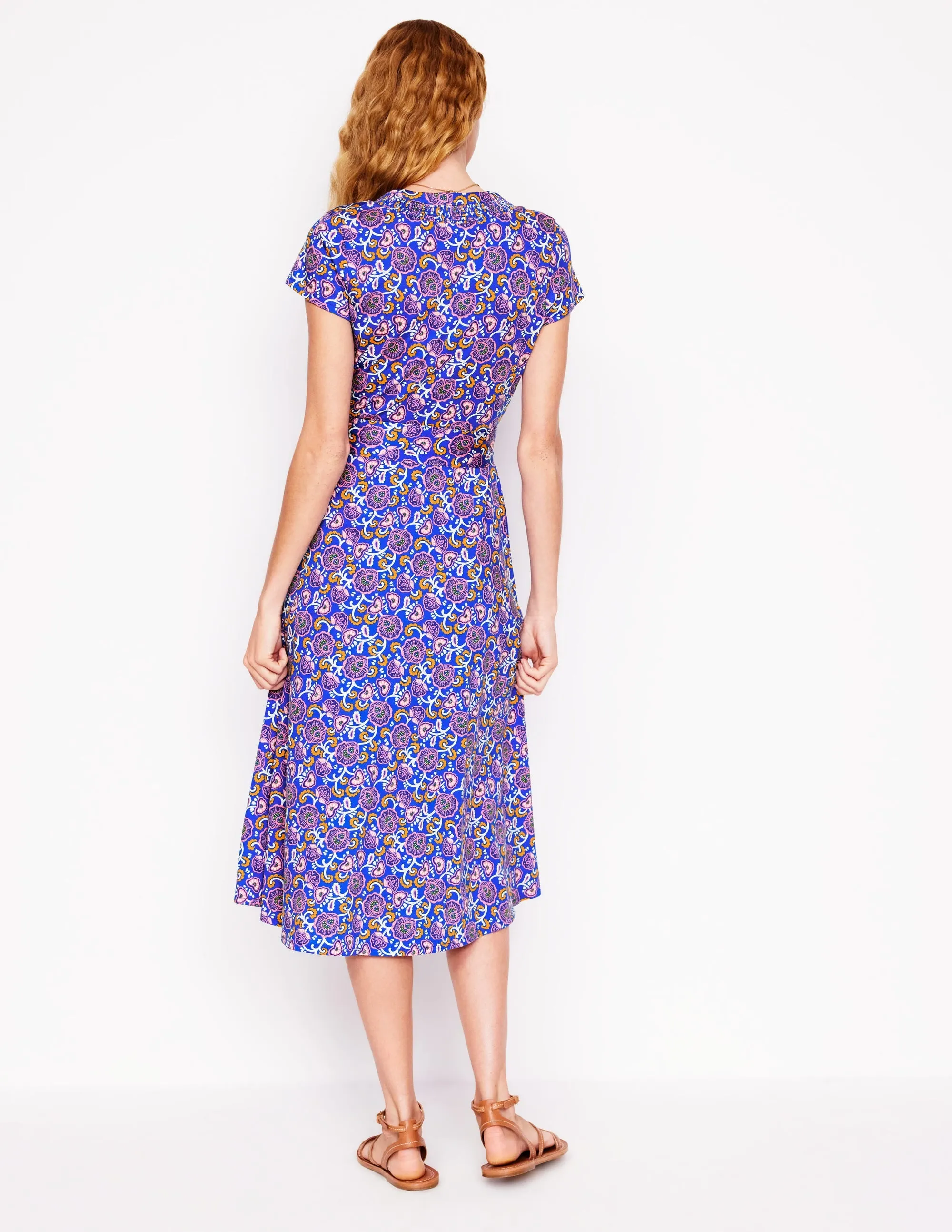 Sara Jersey Shirt Dress-Gallery Blue. Garden Vine