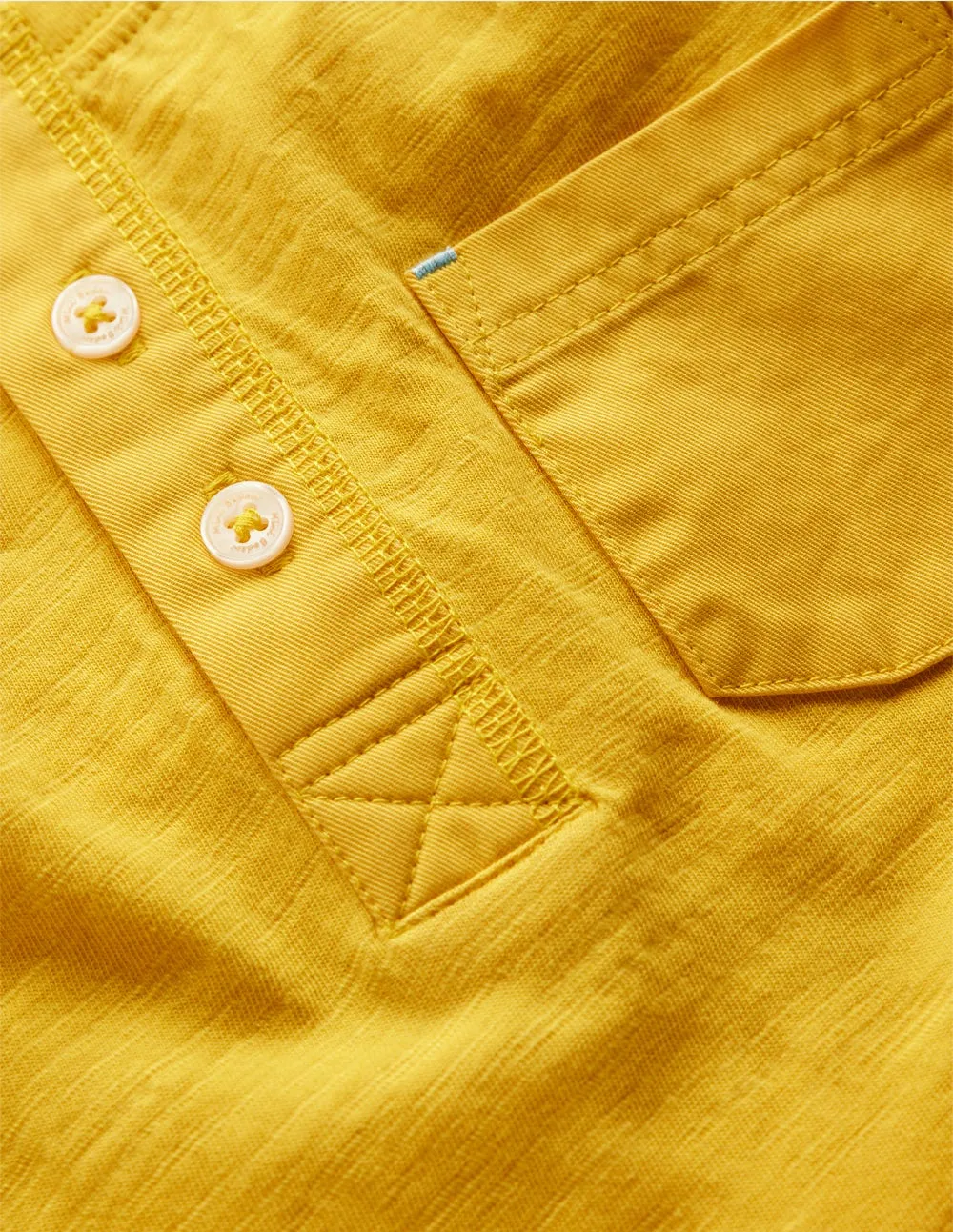 Short Sleeve Henley T-Shirt-Yellow
