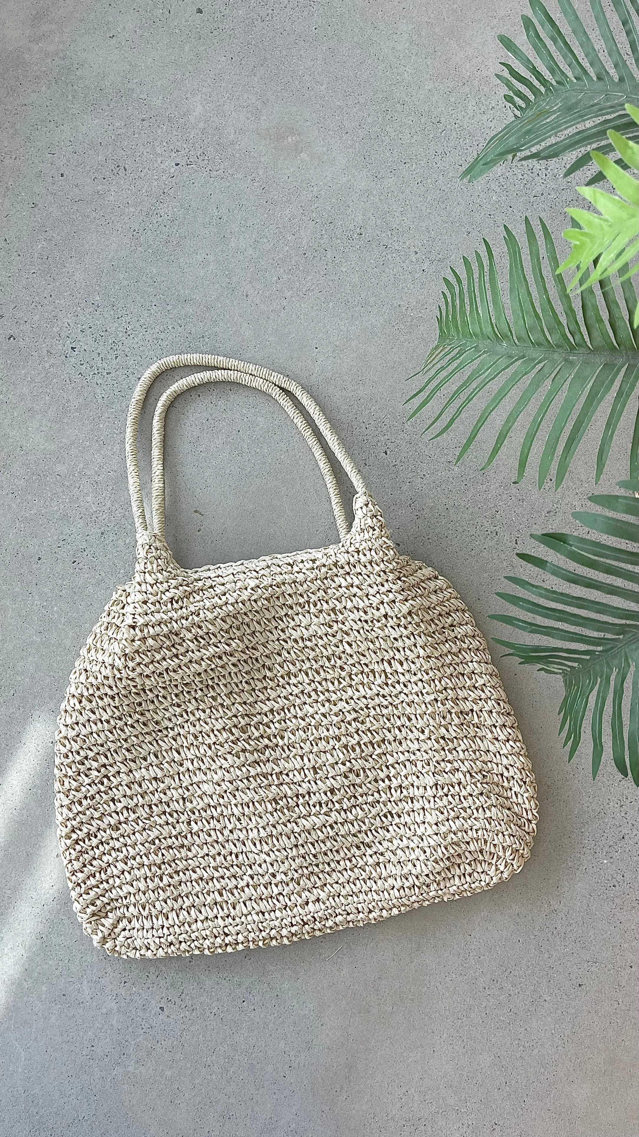 Solana Summer Tote Bag - Beige Straw