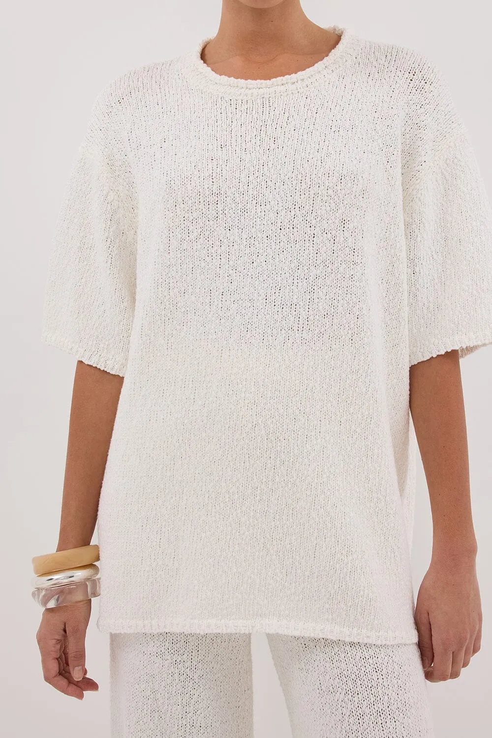 SUE OFF WHITE KNIT TEE
