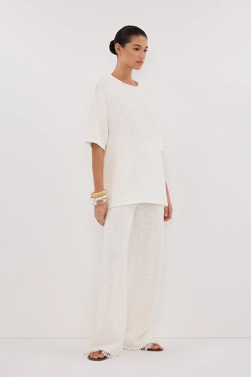 SUE OFF WHITE KNIT TEE