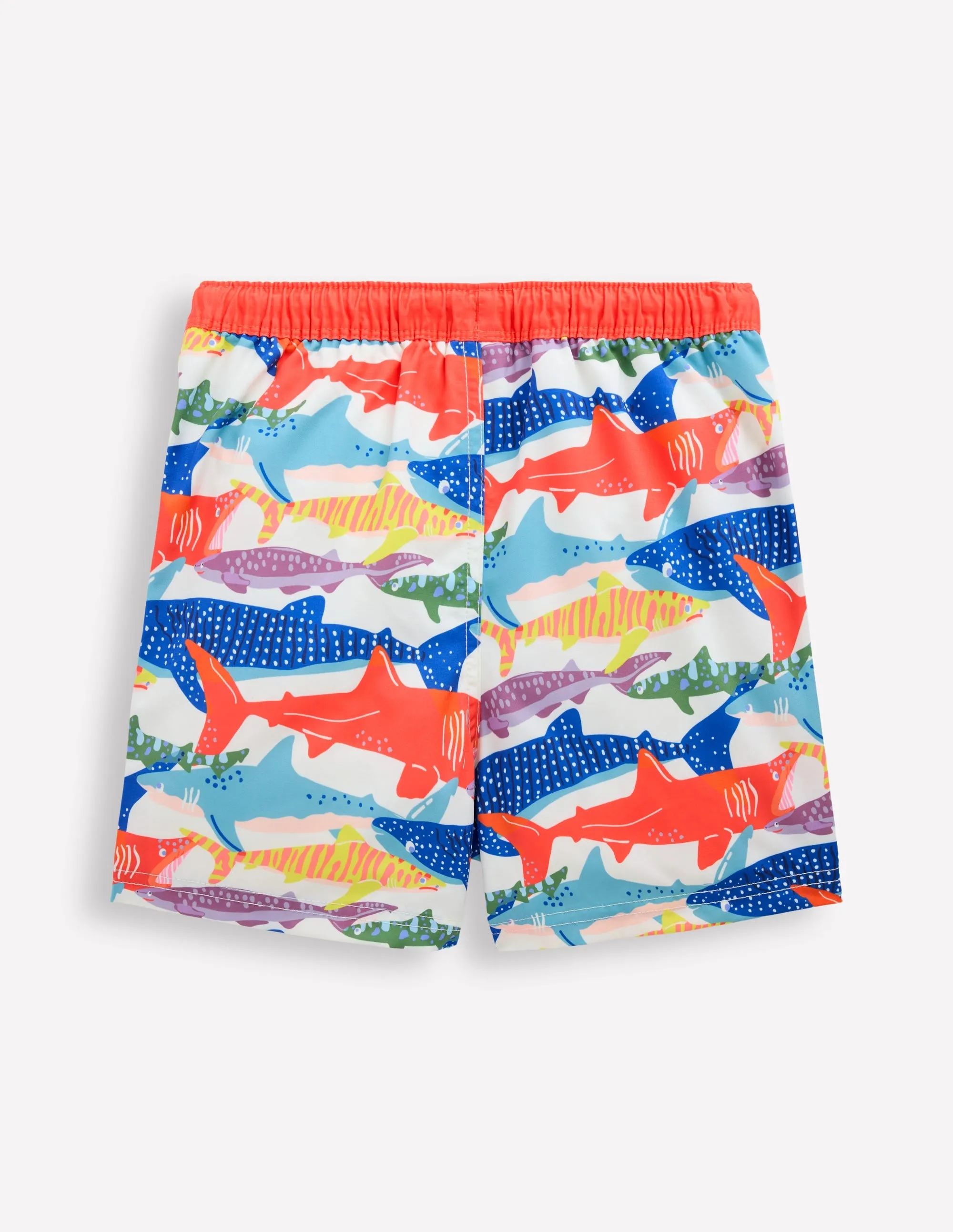 Swim Shorts-Ivory Riso Shark