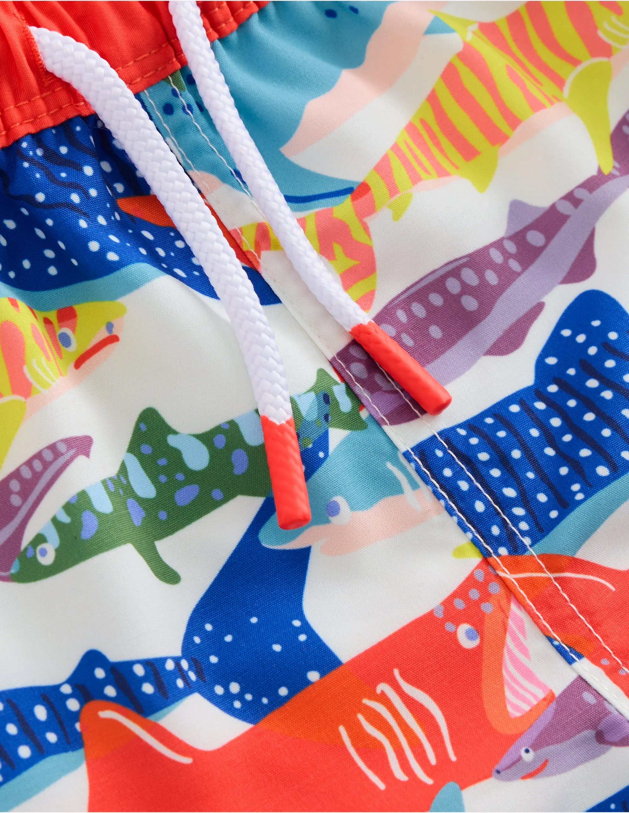 Swim Shorts-Ivory Riso Shark