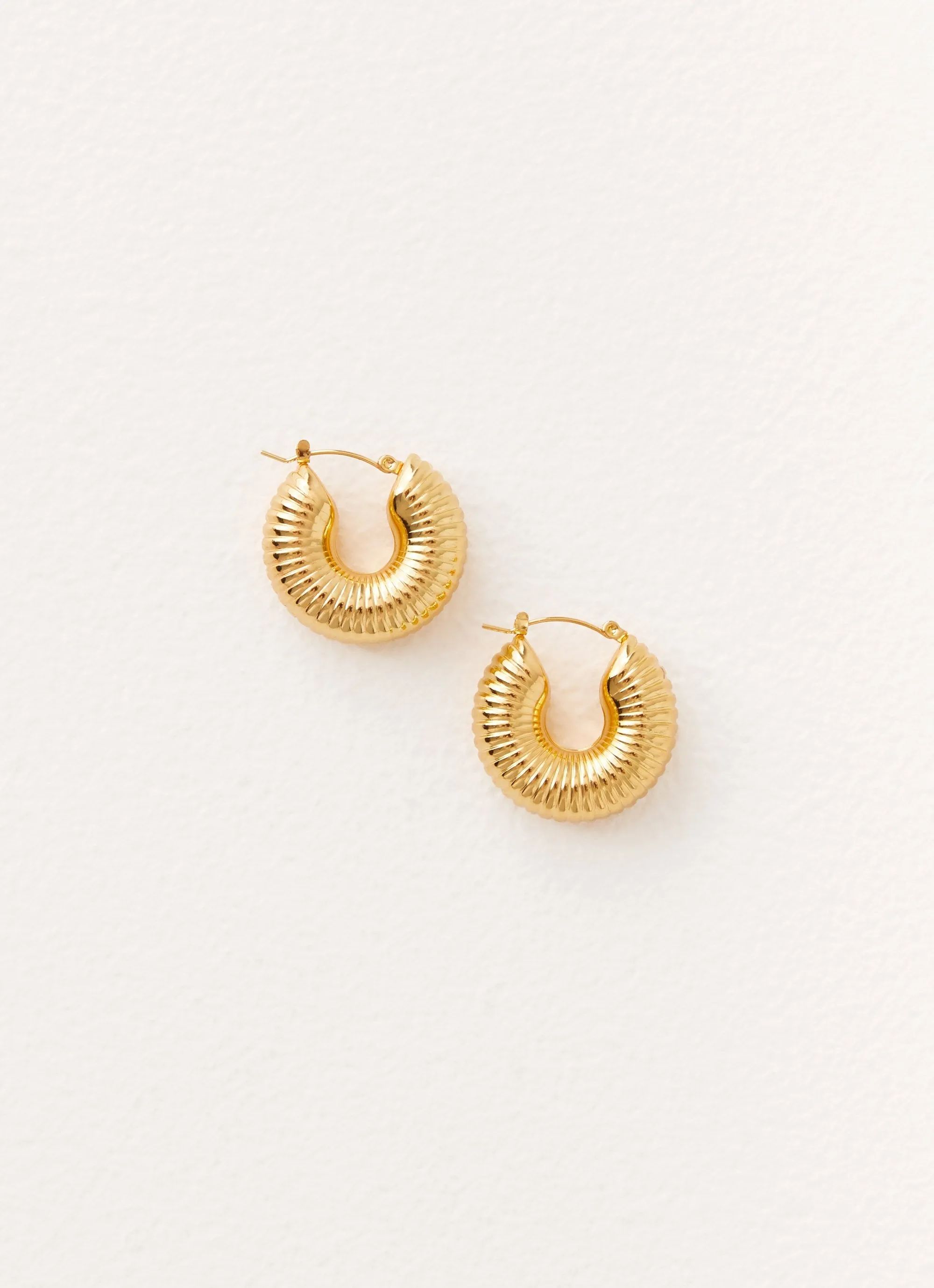 Talk To Me Hoop Earrings - Gold