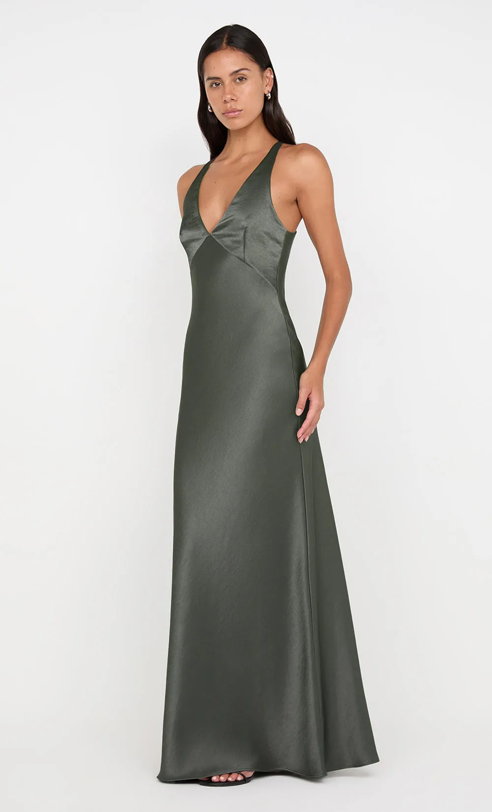 THE DREAMER V NECK DRESS - DARK WILLOW