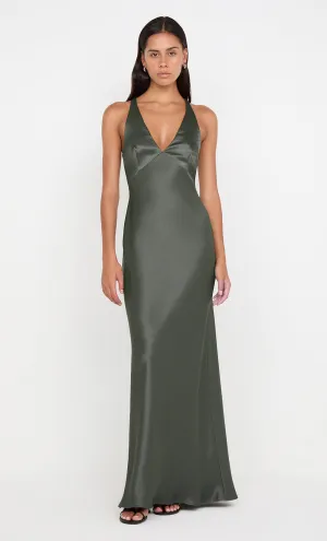 THE DREAMER V NECK DRESS - DARK WILLOW