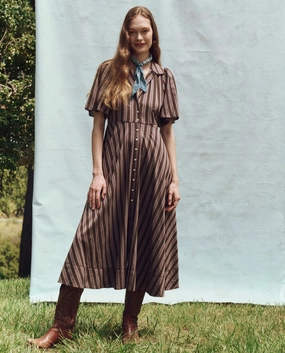 The Bridge Dress. -- Black Frontier Stripe