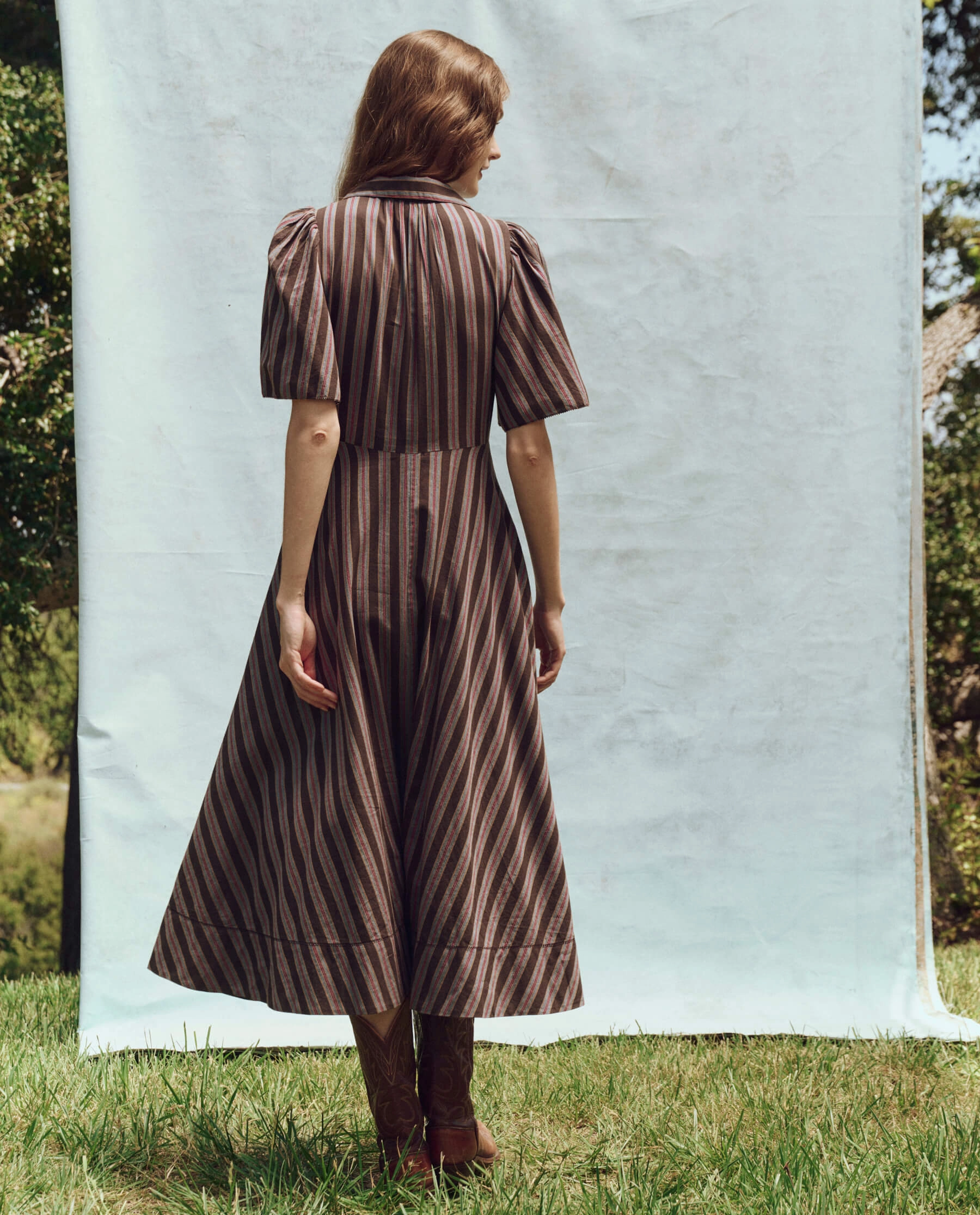 The Bridge Dress. -- Black Frontier Stripe