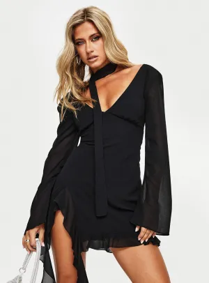 Varney Long Sleeve Mini Dress Black