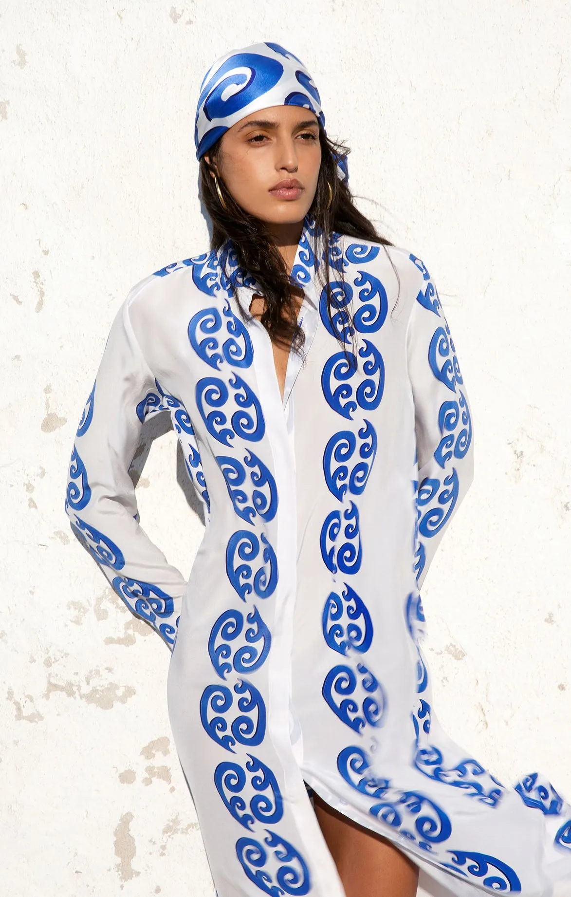 White Silk Shirt Dress