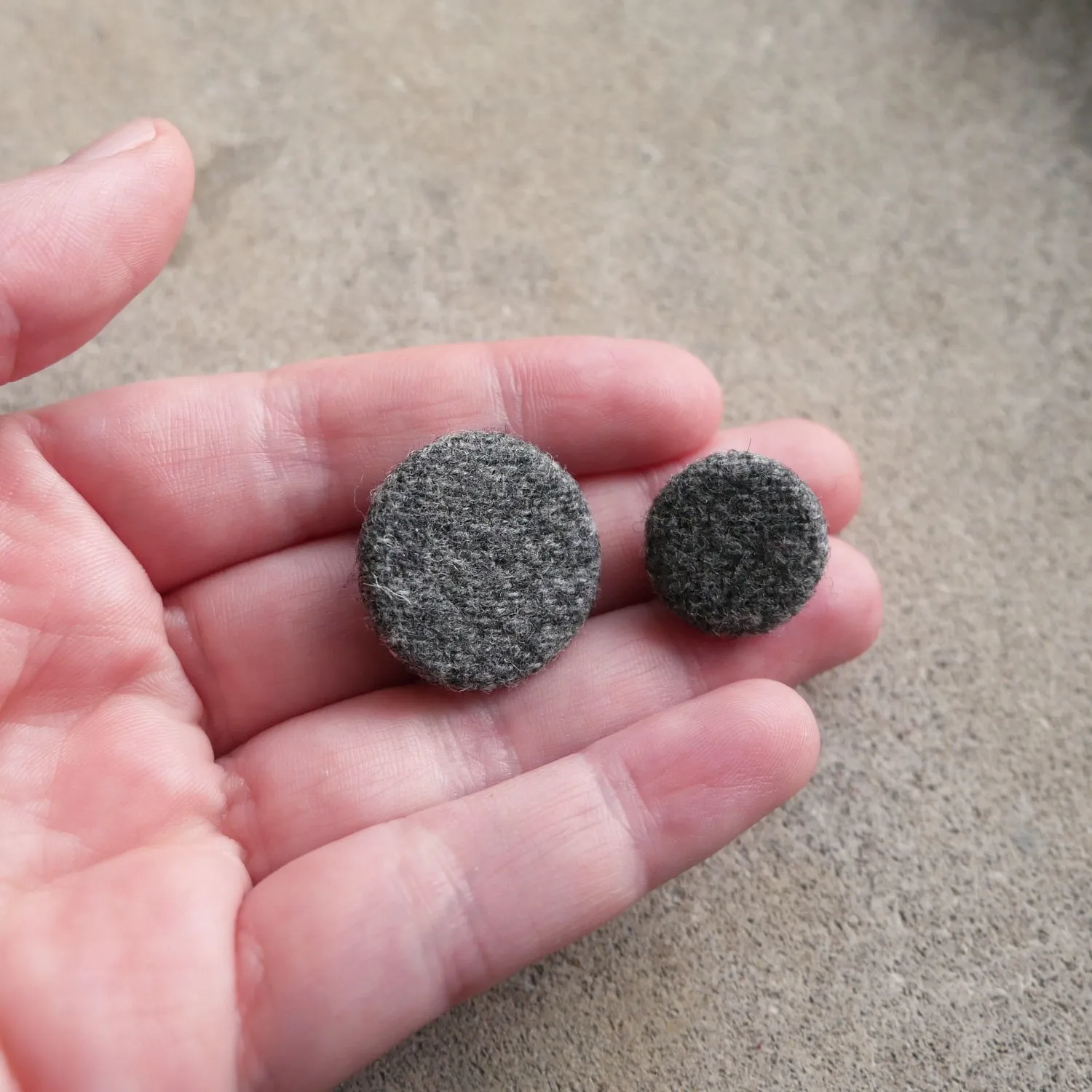 Wool Covered Buttons 5/8 or 7/8