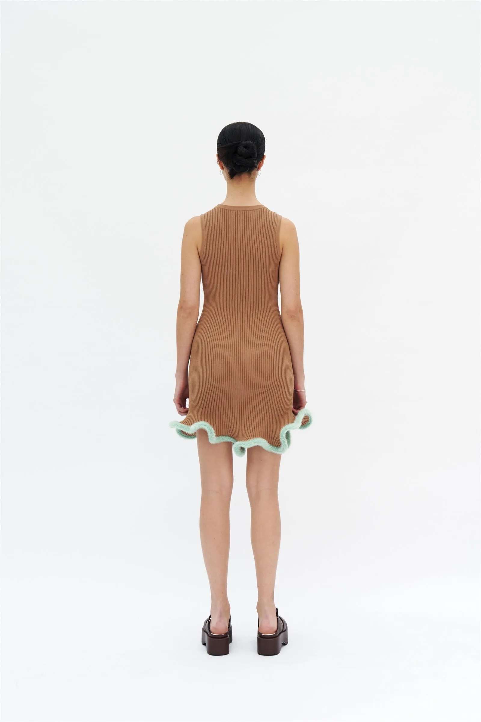 XENA 3D WAVY MINI TANK DRESS